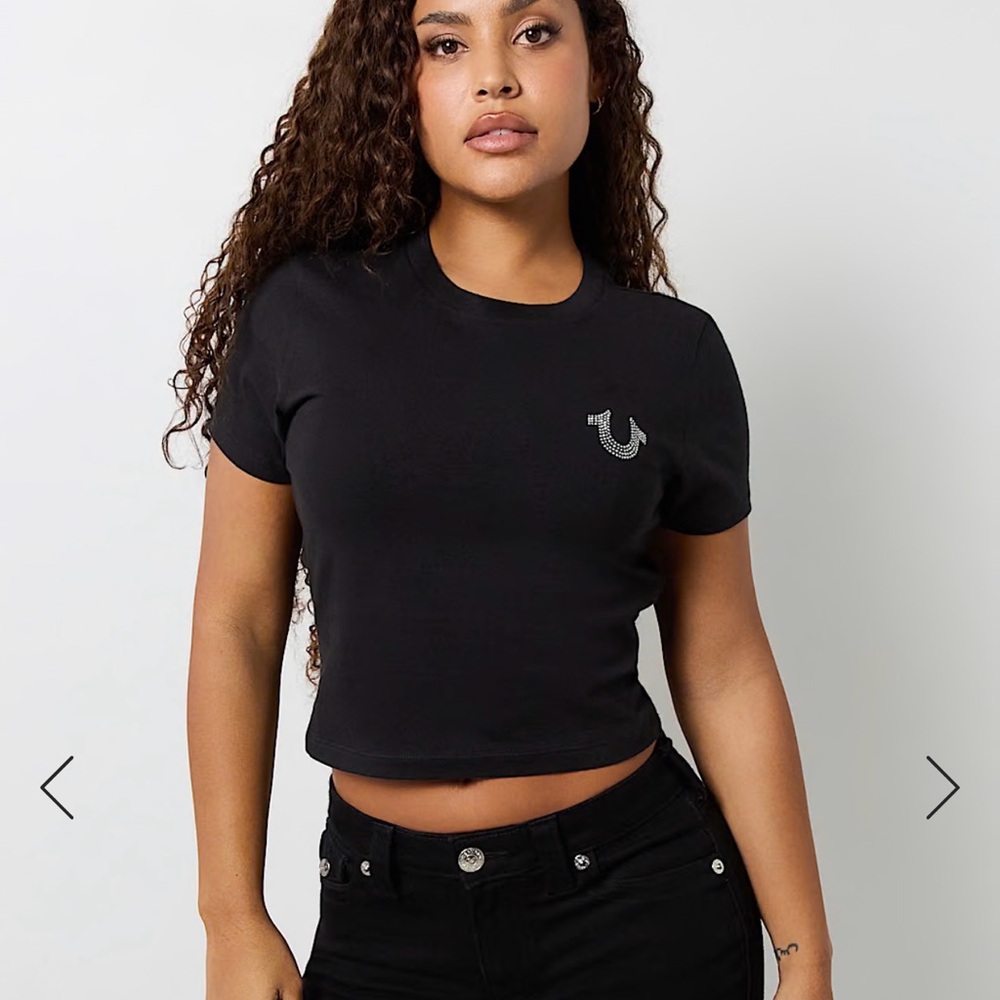 True Religion Black Crop Top